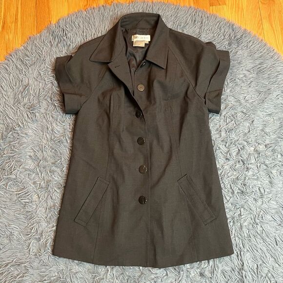 Worth Jackets & Blazers - Worth Dark Gray Short Sleeve Long Wool Blazer Size 12